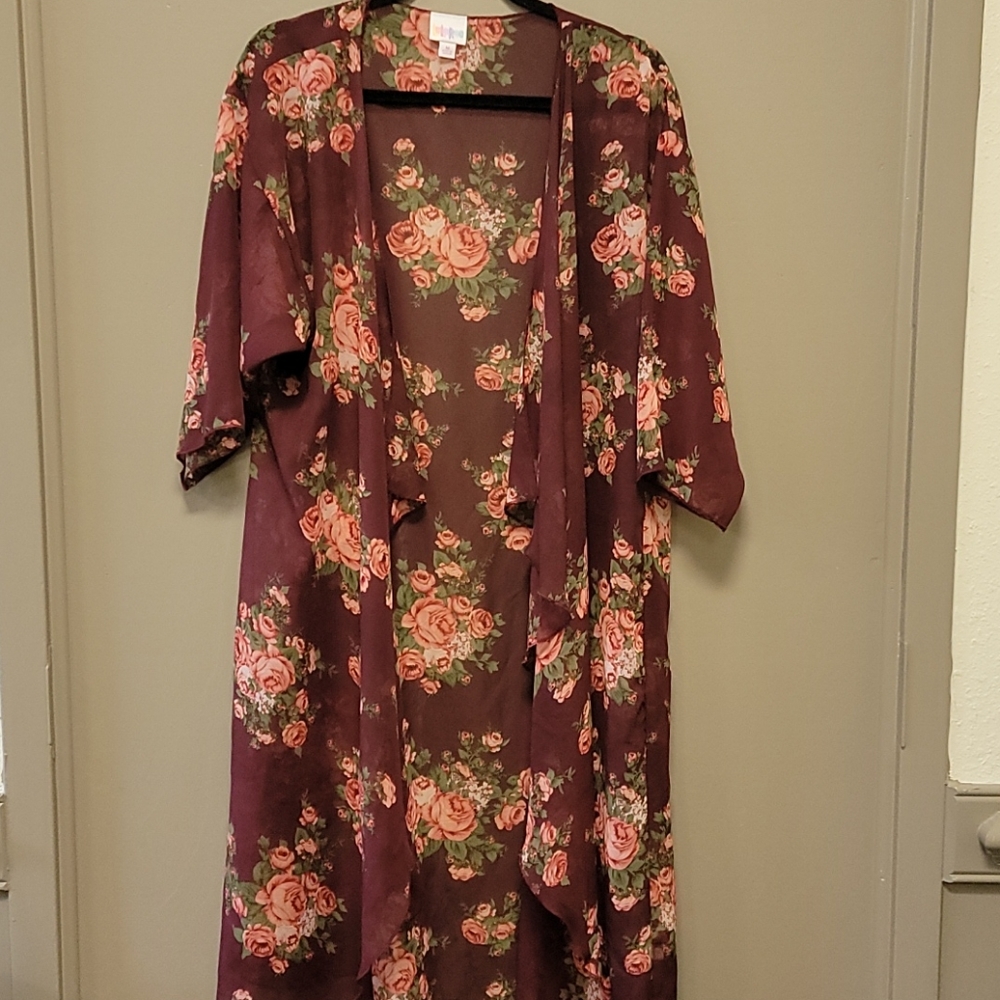 LuLaRoe Sheer Rose Duster